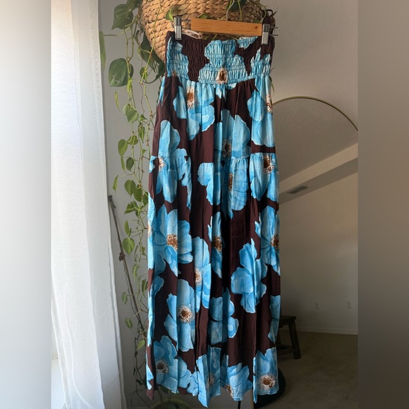 Floral Blue and Brown Skirt Set - Picture 7 of 12